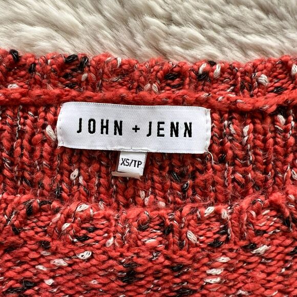 Anthropologie John + Jenn Women's XS Apple Blossom Red Marled Cropped Sweater - Picture 8 of 11